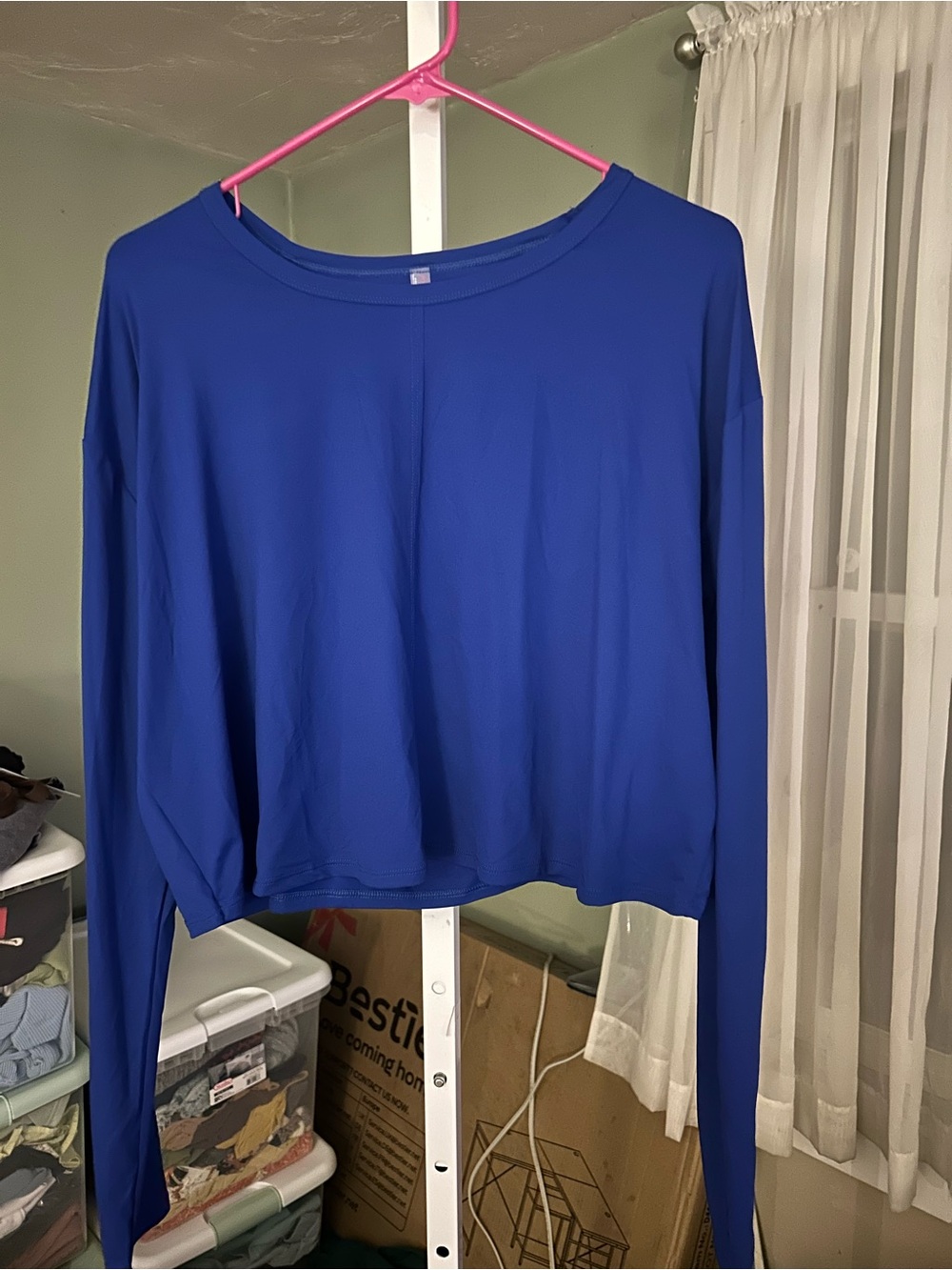 FP Movement by Free People Royal Blue Long-Sleeve Crop Top